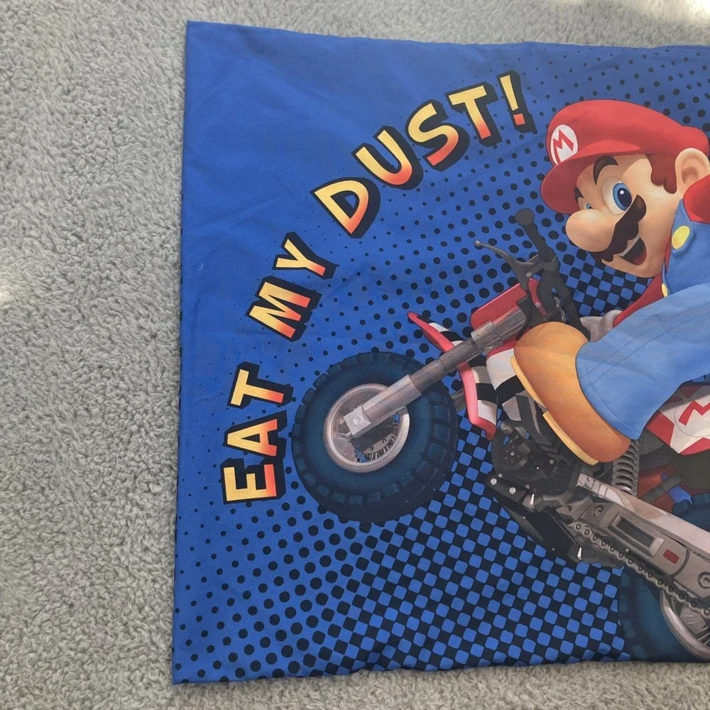 Nintendo Pillowcase‎ Mario Kart Wii Luigi Eat My Dust 2011 Kidcore Gamer Bedroom